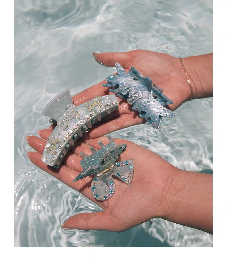Chloe Crystal Butterfly Claw Clip