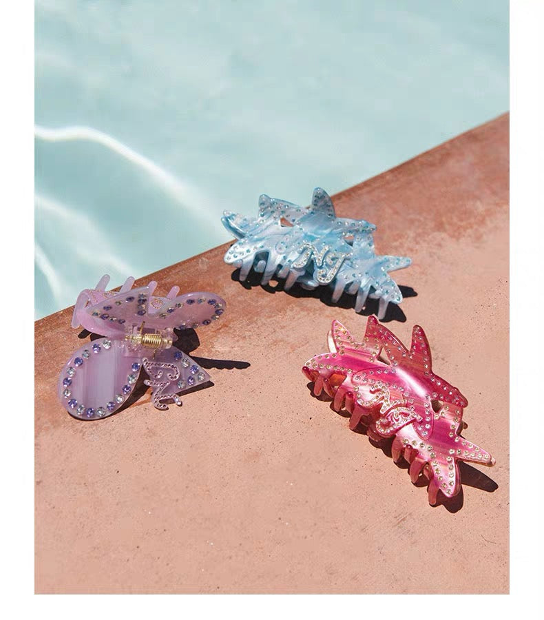 Chloe Crystal Butterfly Claw Clip