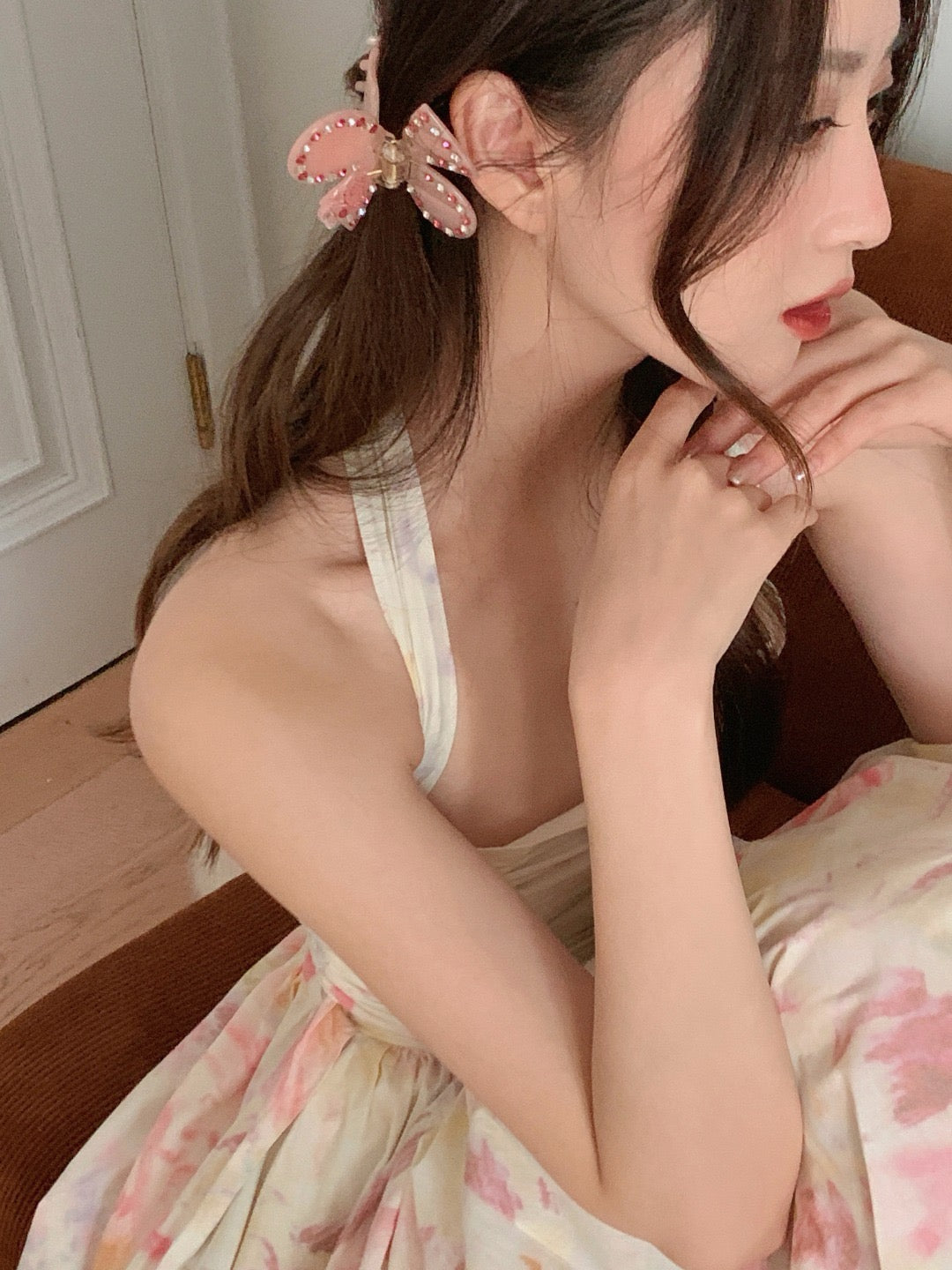 Chloe Crystal Butterfly Claw Clip