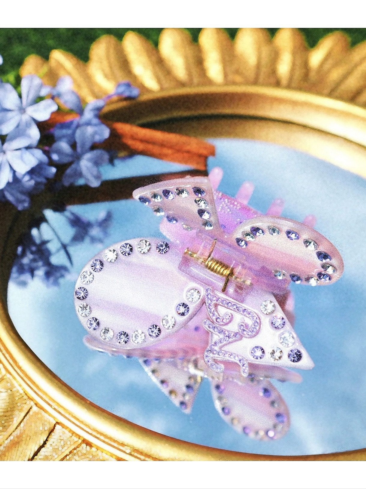 Chloe Crystal Butterfly Claw Clip
