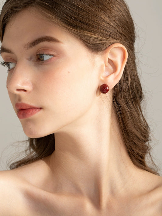 Red Pearl Earrings