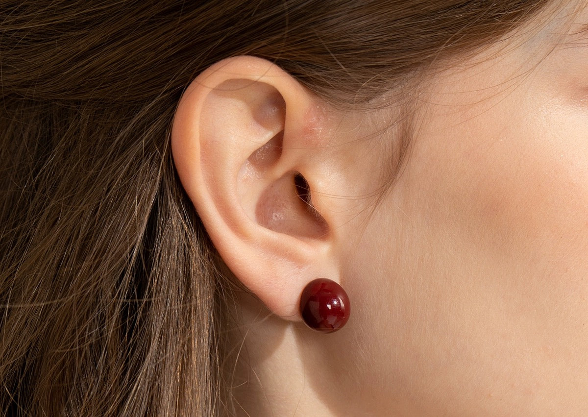 Red Pearl Earrings